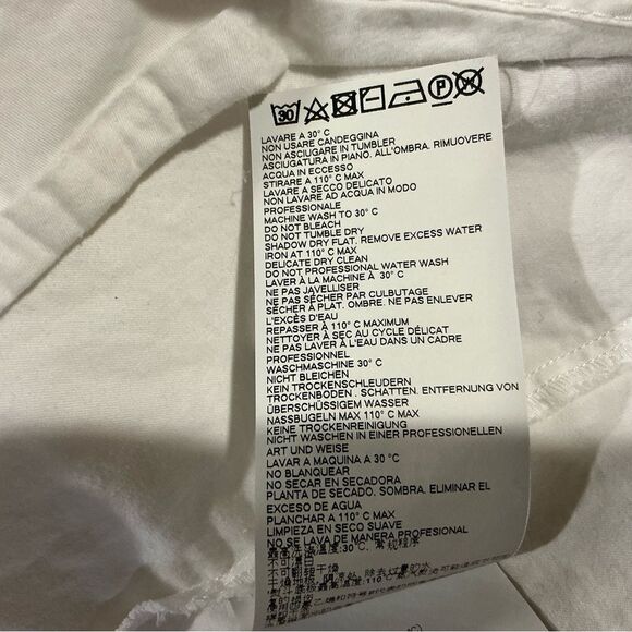 MAISON MARGIElA  White Button Down Shirt Dress with Silver Snaps - Picture 15 of 16